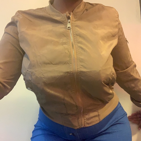 Tan Fashion Nova Bomber Medium Jacket - Picture 2 of 5